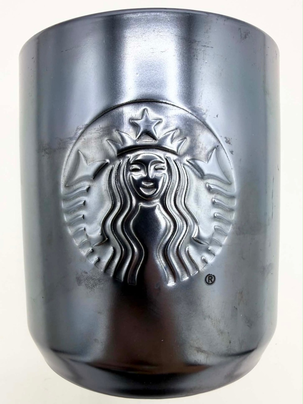 Starbucks 2020 Ceramic Black Iridescent Logo Coffee Travel Mug Cup 8oz